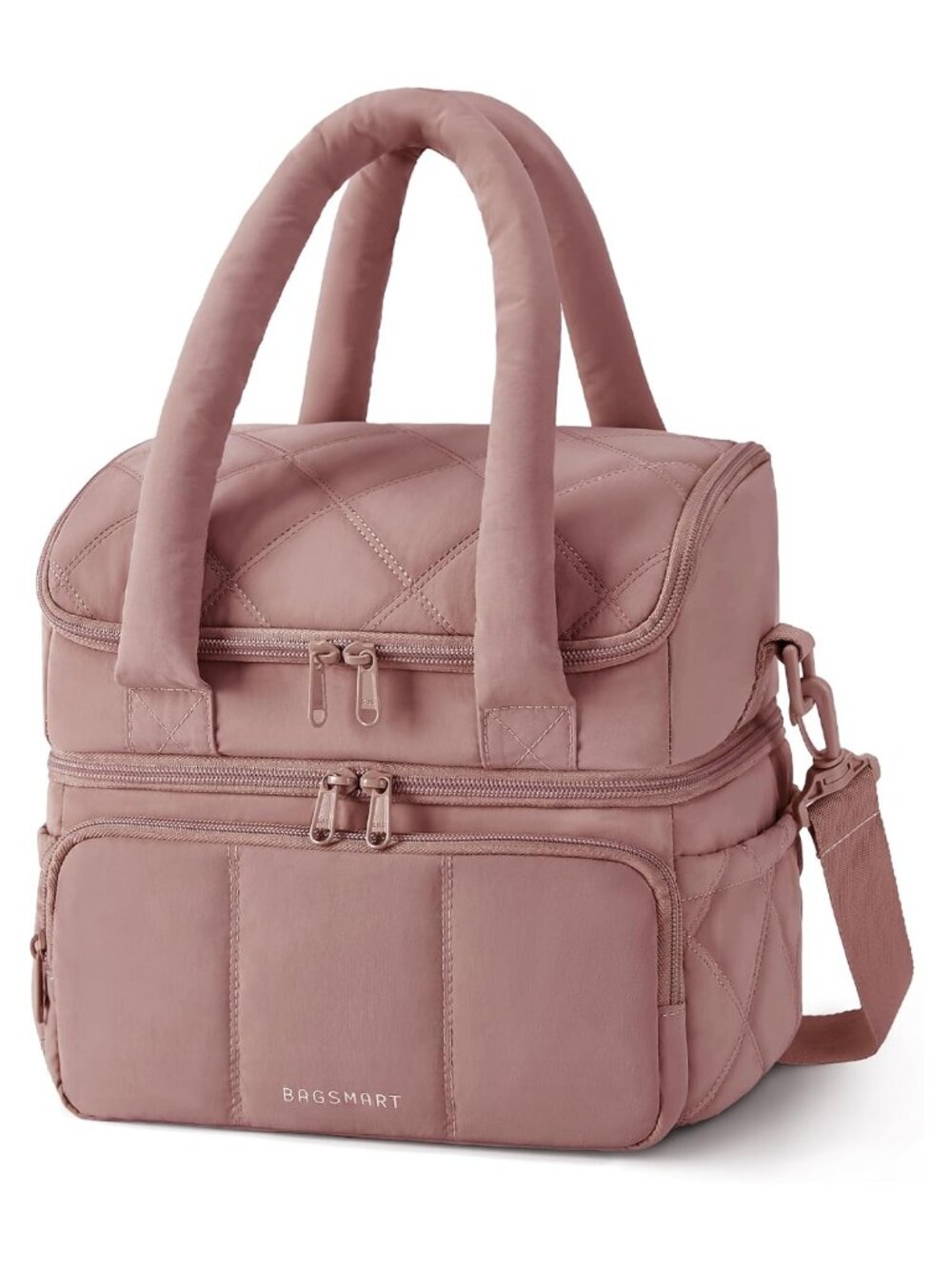 BAGSMART Double Deck Insulated Lunch Box Tote Crossbody